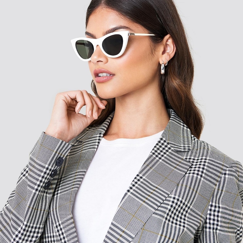 Le Specs Enchantress White Cat Eye Sunglasses